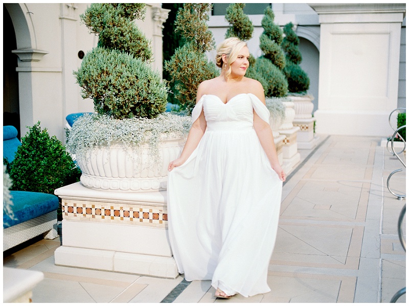 bride in wedding dress Las Vegas luxury resort