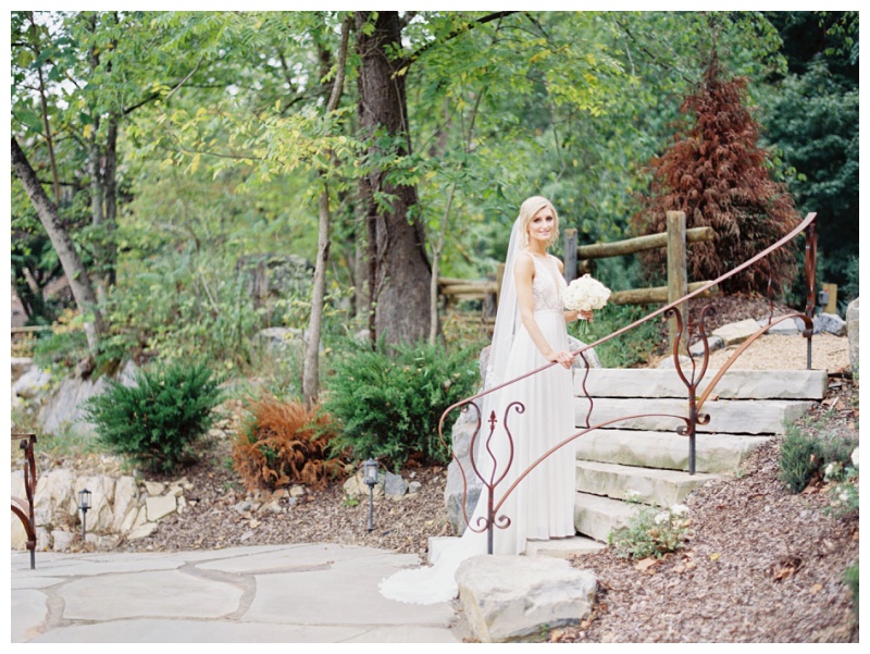 bride posing indoor Waterstone wedding venue