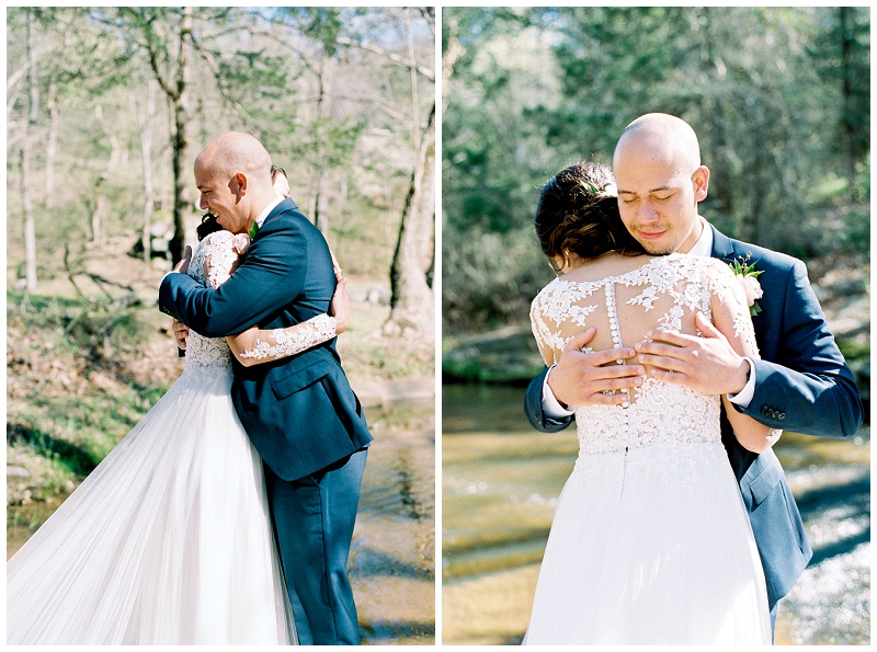 bride and groom first look wedding photography North Carolina