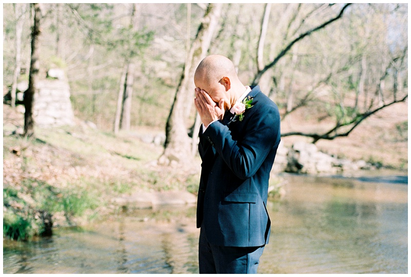 wedding first look Charlotte NC couple emotional moment