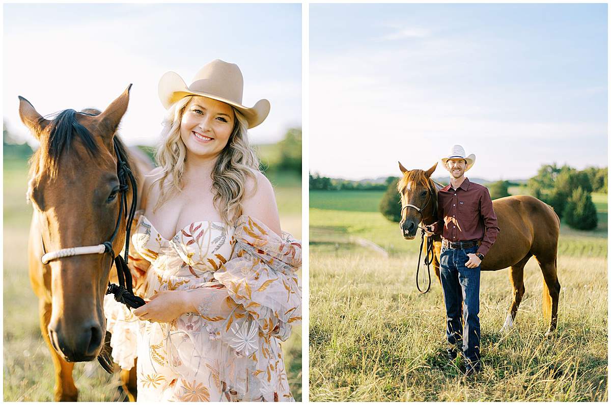 Knoxville engagement photographer horse session sunset