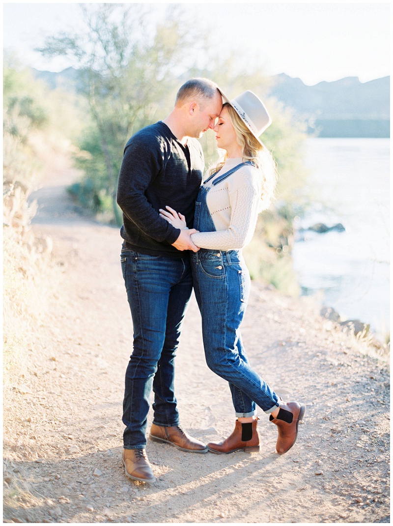 romantic desert engagement photos Arizona mountains