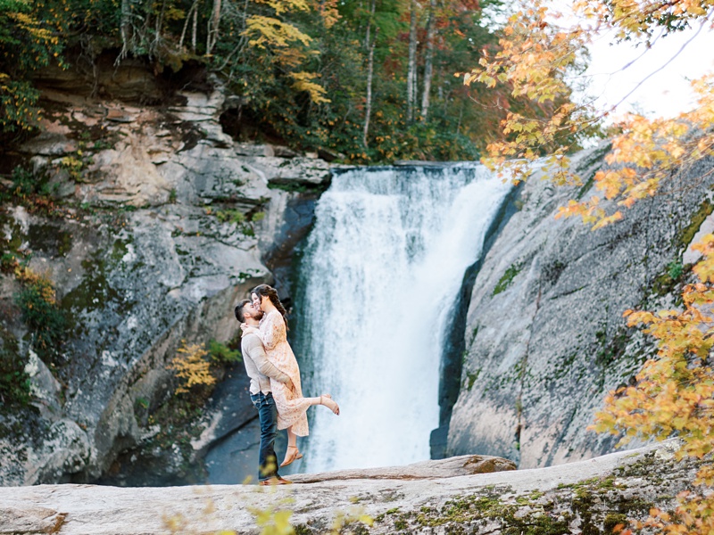 romantic engagement photos Banner Elk NC mountains