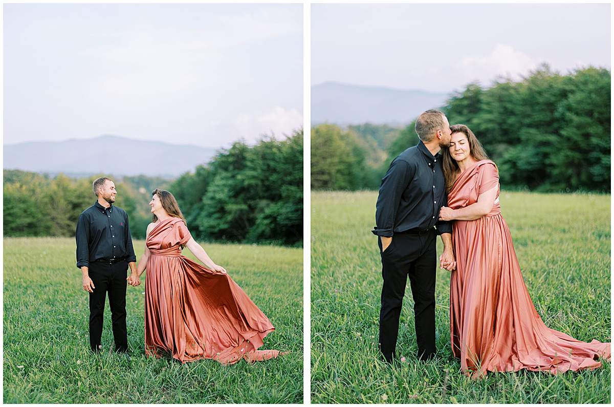 romantic Gatlinburg engagement photos indoor cabin