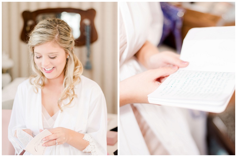 bride getting ready East Tennessee barn wedding