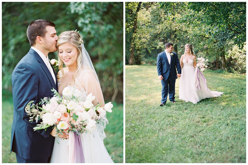romantic wedding couple portrait Tennessee mountains