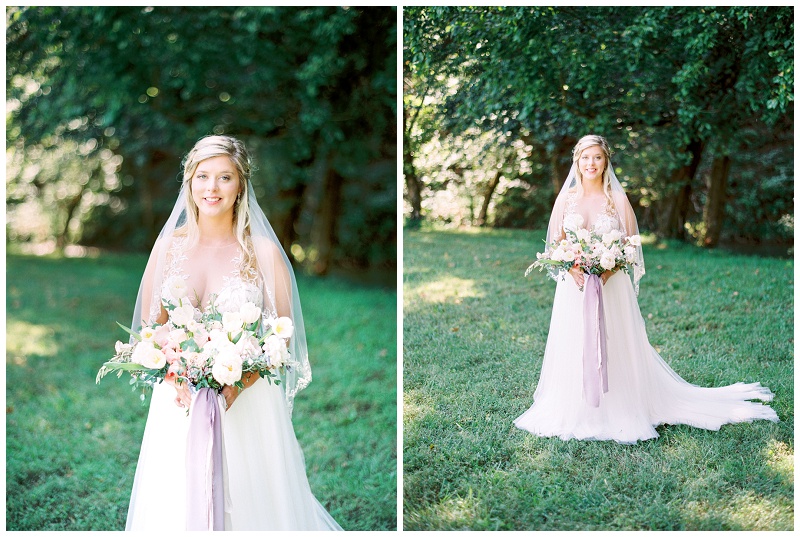 bride smiling golden hour Tennessee wedding