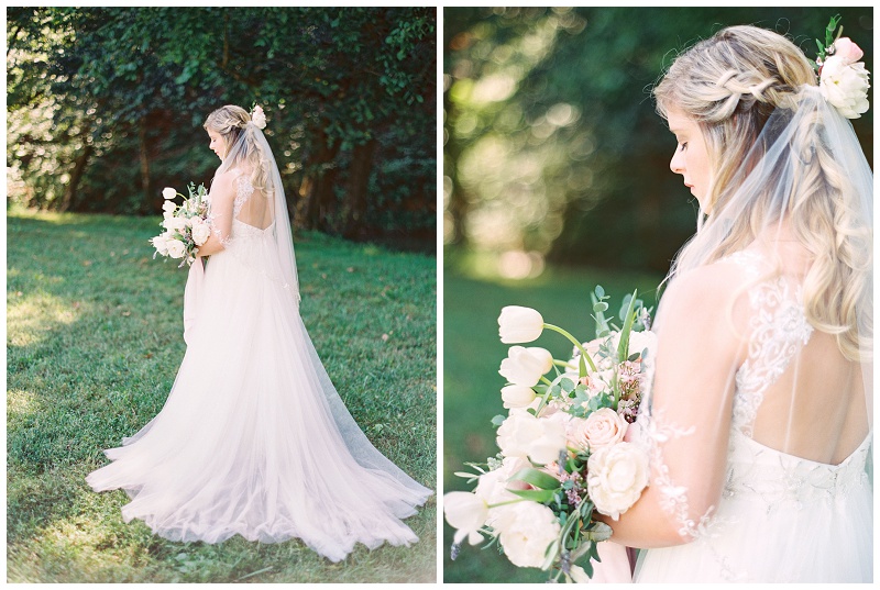 bride portrait East Tennessee barn wedding