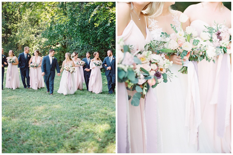 bridal party group photos East Tennessee wedding