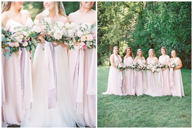 bridesmaids portraits East Tennessee barn wedding
