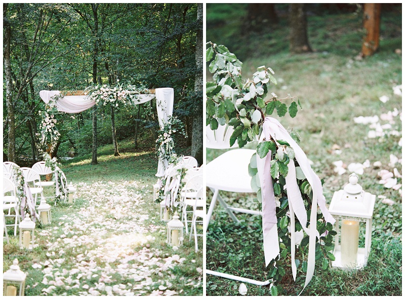 ceremony aisle floral decor Greeneville TN wedding