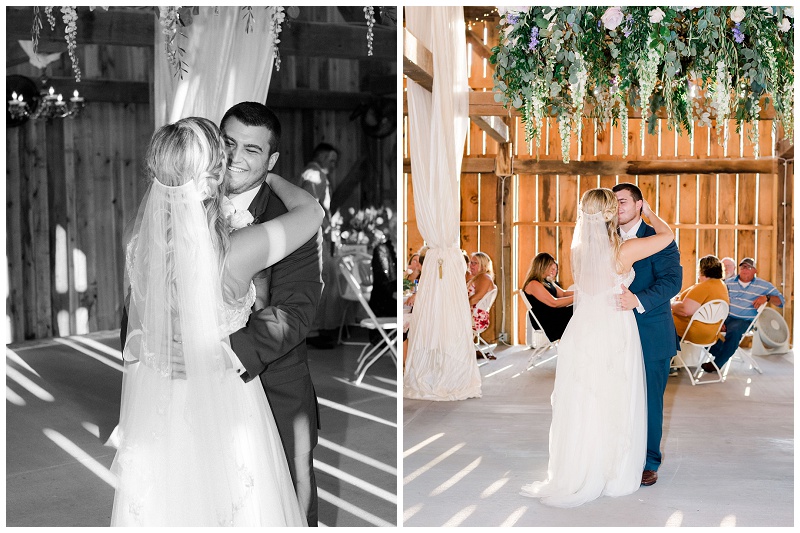 romantic reception bride and groom dancing Tennessee wedding