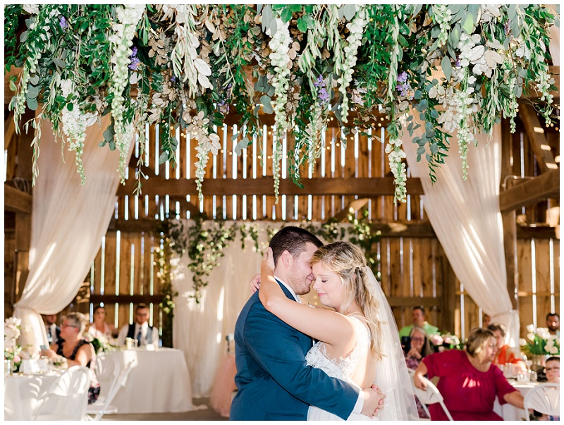 reception dancing rustic barn Tennessee wedding