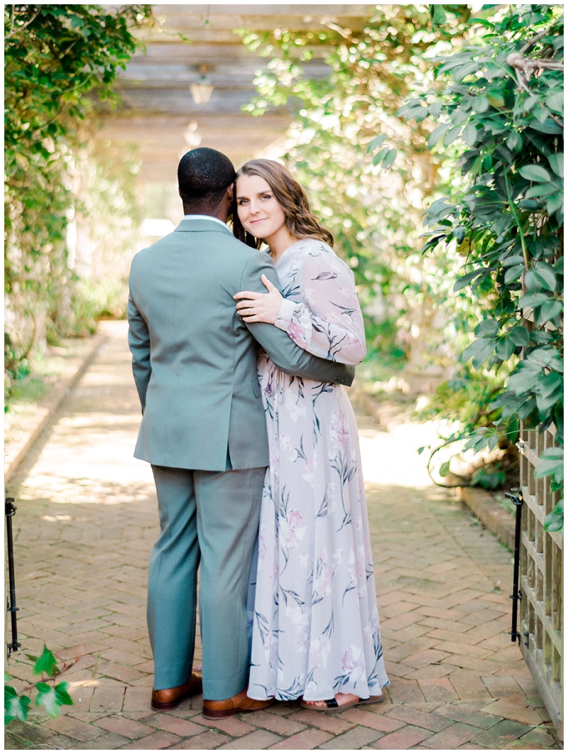 romantic engagement session charlotte north carolina garden
