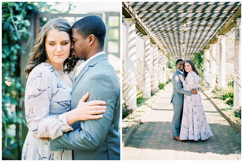 charlotte nc engagement photos greenery and flowers setting