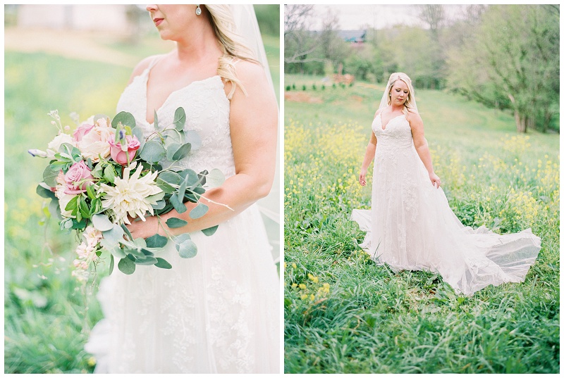 romantic bridal portraits johnson city tennessee countryside