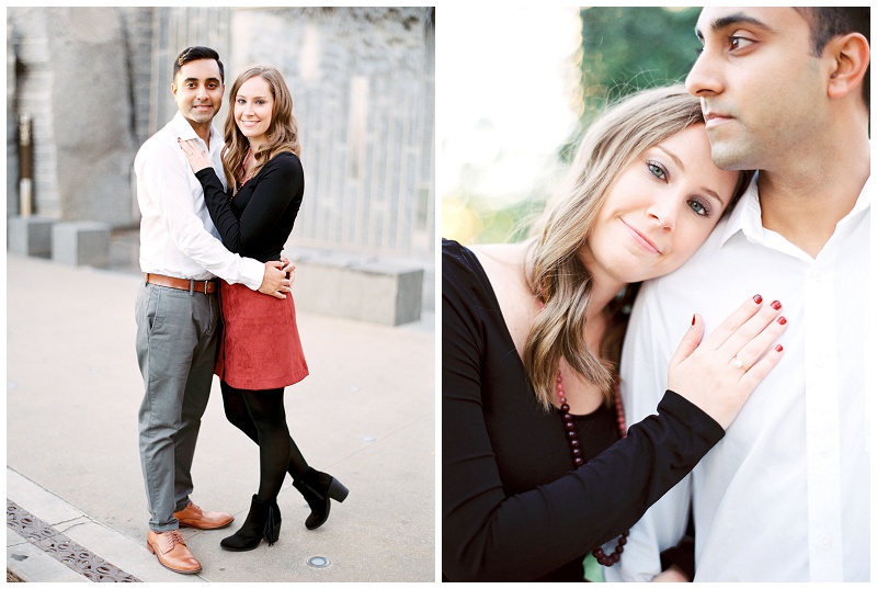 couple engagement photos charlotte nc laughing together park