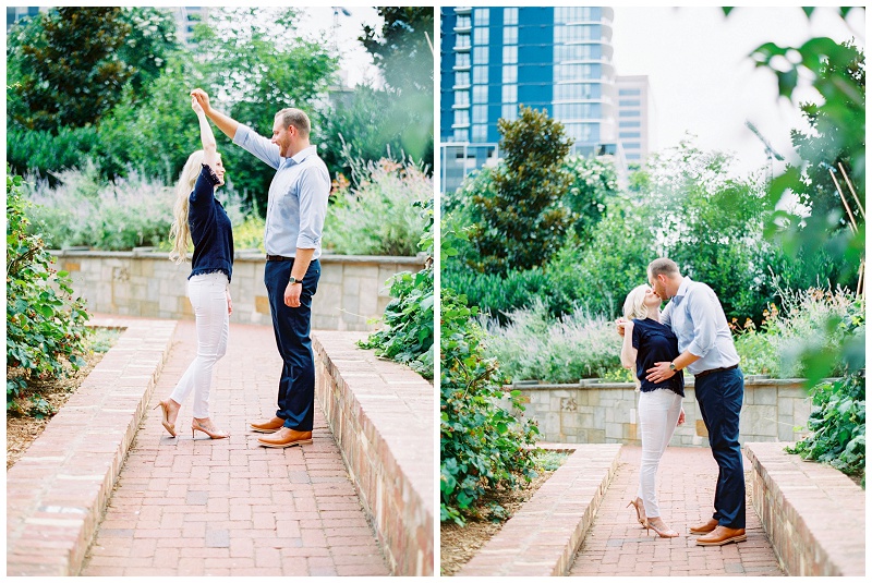 charlotte nc engagement photographer uptown skyline couple portraits