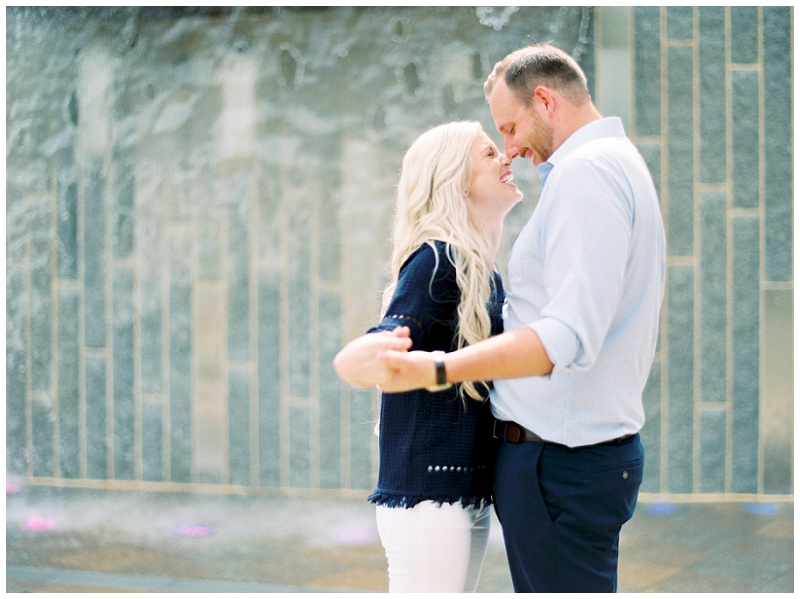 uptown charlotte engagement session romantic city couple portraits