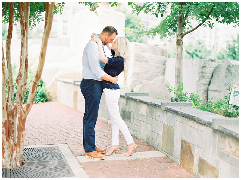 romantic uptown charlotte engagement photos golden hour city shoot