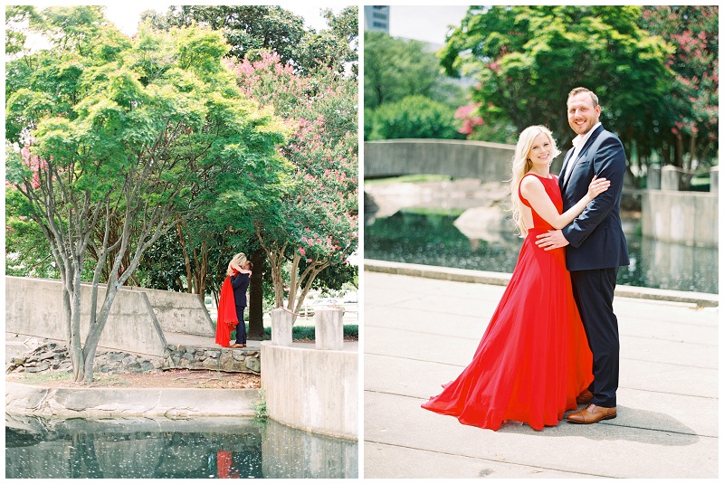 uptown charlotte nc engagement session walking downtown city streets
