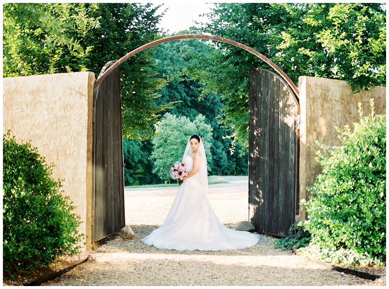chateau selah blountville tn bride in wedding dress sunset