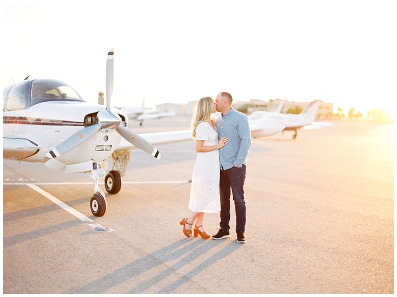 phoenix az engagement photographer airplane desert engagement session