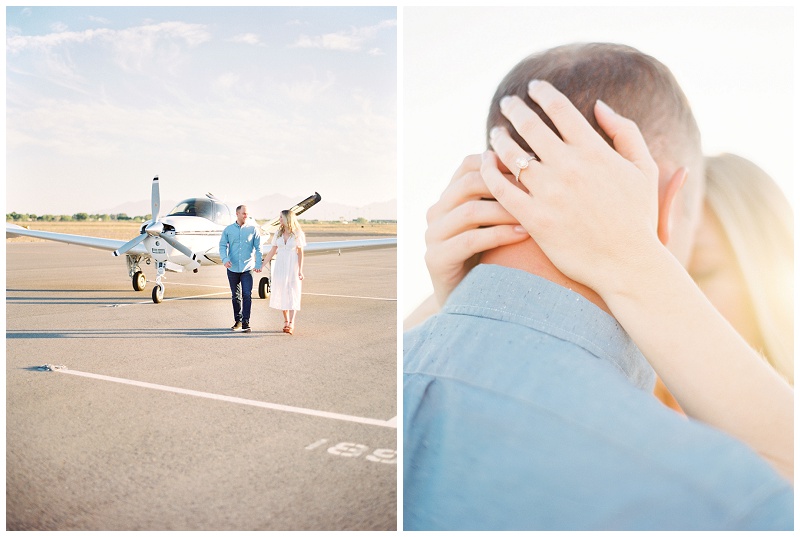 phoenix az engagement photos airplane pilot flight attendant couple