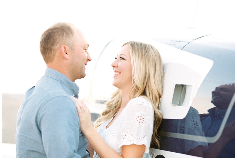 desert engagement session phoenix az couple with airplane photography