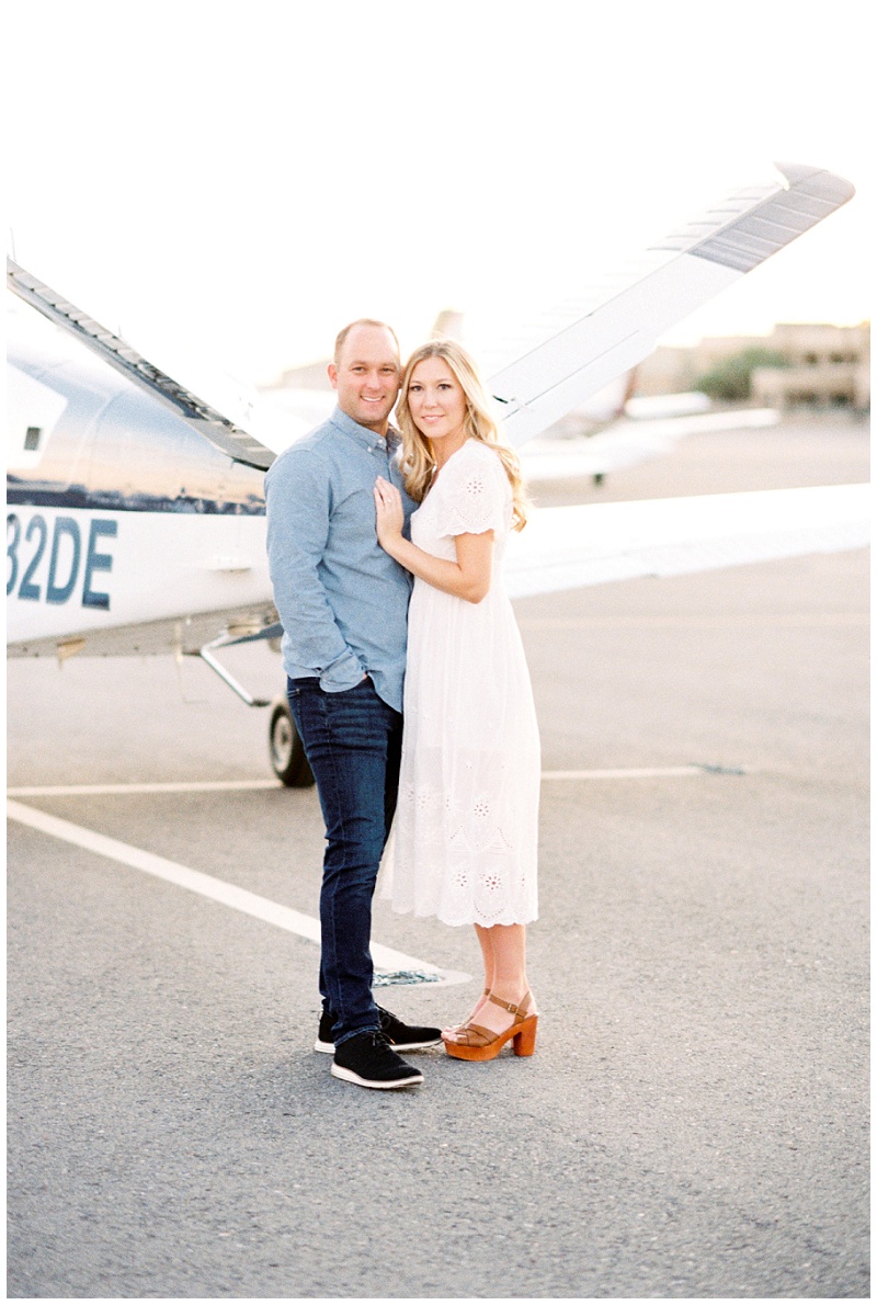 aviation engagement photography phoenix desert sunset session