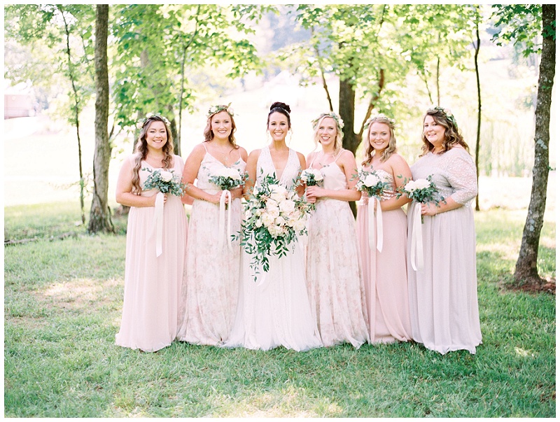 bridesmaids blush dresses wedding Athens TN