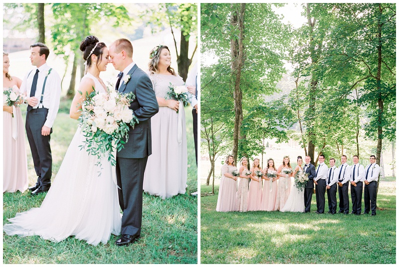 fun bridal party portraits East Tennessee wedding