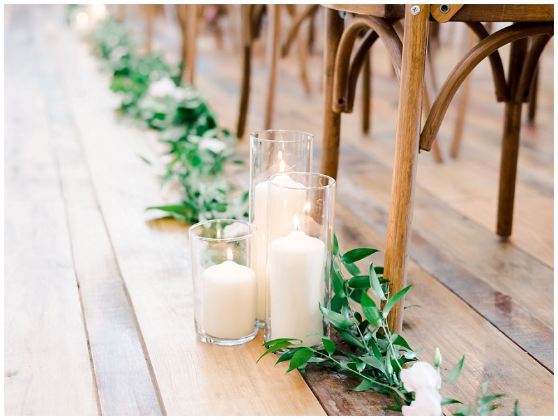wedding ceremony indoor barn fireplace backdrop