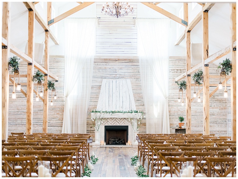 Ramble Creek ceremony setup Athens TN barn wedding