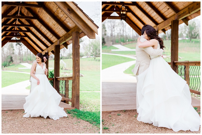 first look Ramble Creek wedding couple