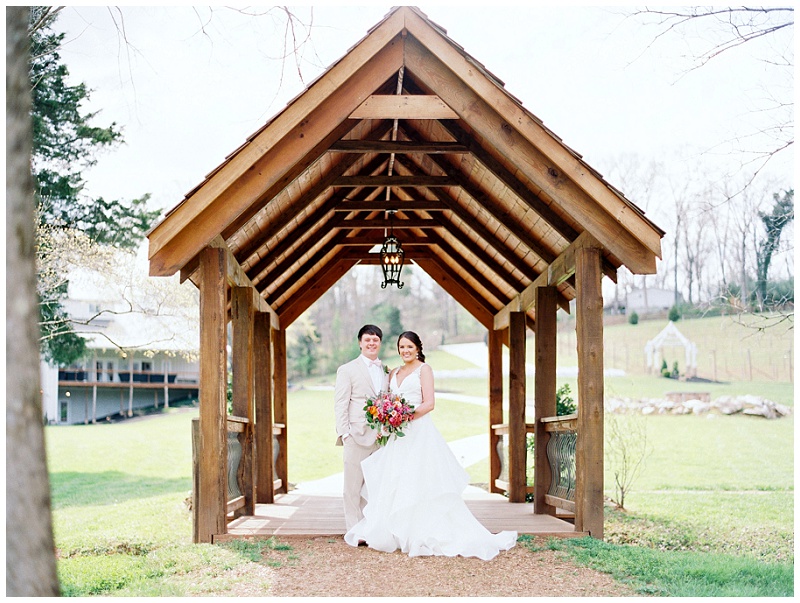 newlyweds outdoor portrait East Tennessee