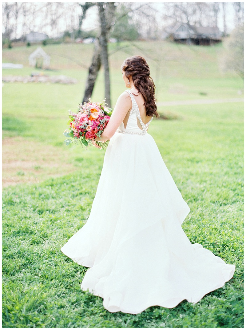 romantic bride portrait golden hour