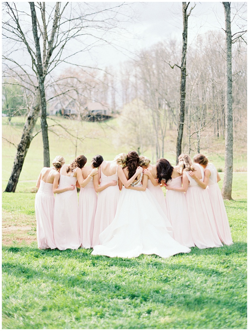 bridal party laughing candid East TN