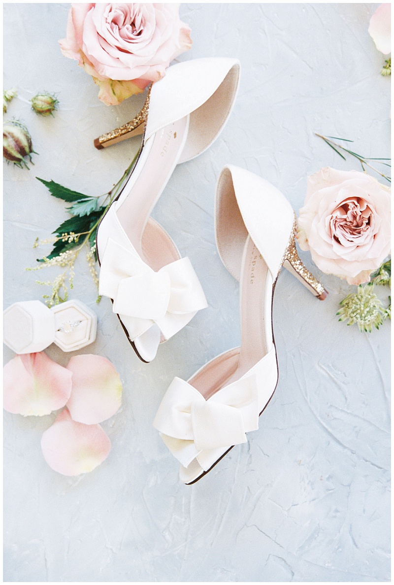 Kate Spade wedding shoes bride detail shot