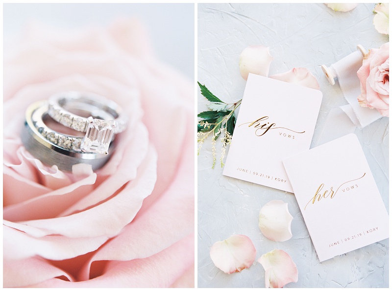 wedding rings detail Ramble Creek Events photography