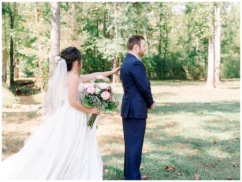 first look Ramble Creek Events wedding
