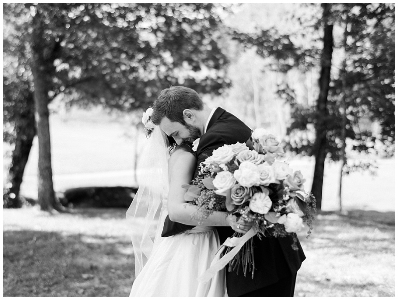 bride and groom field portrait