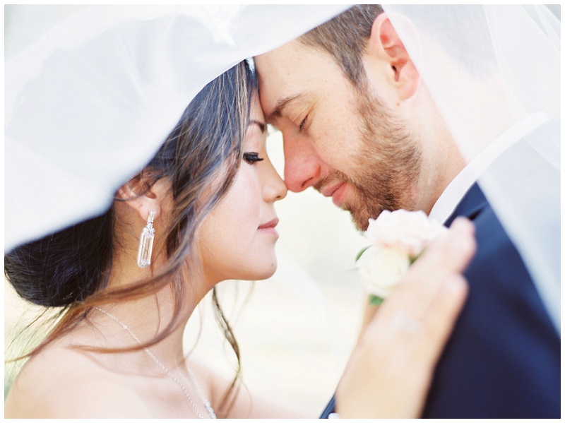 intimate couple moment wedding day
