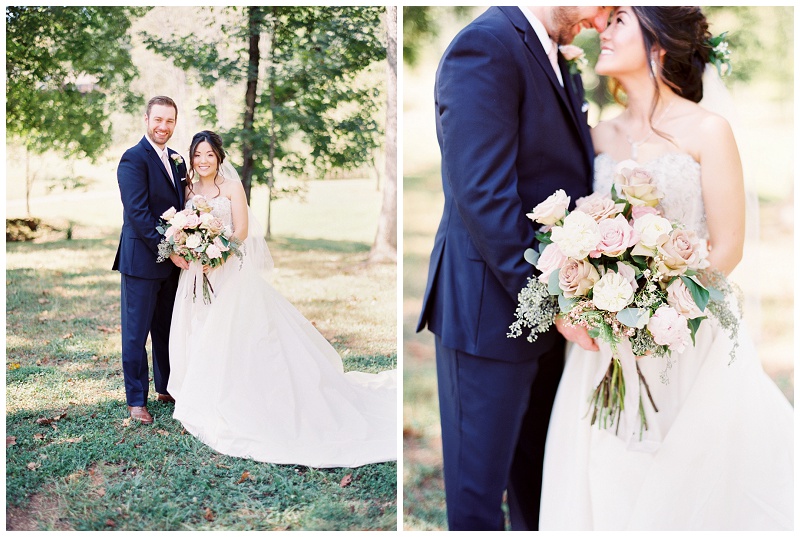 couple portrait white barn background