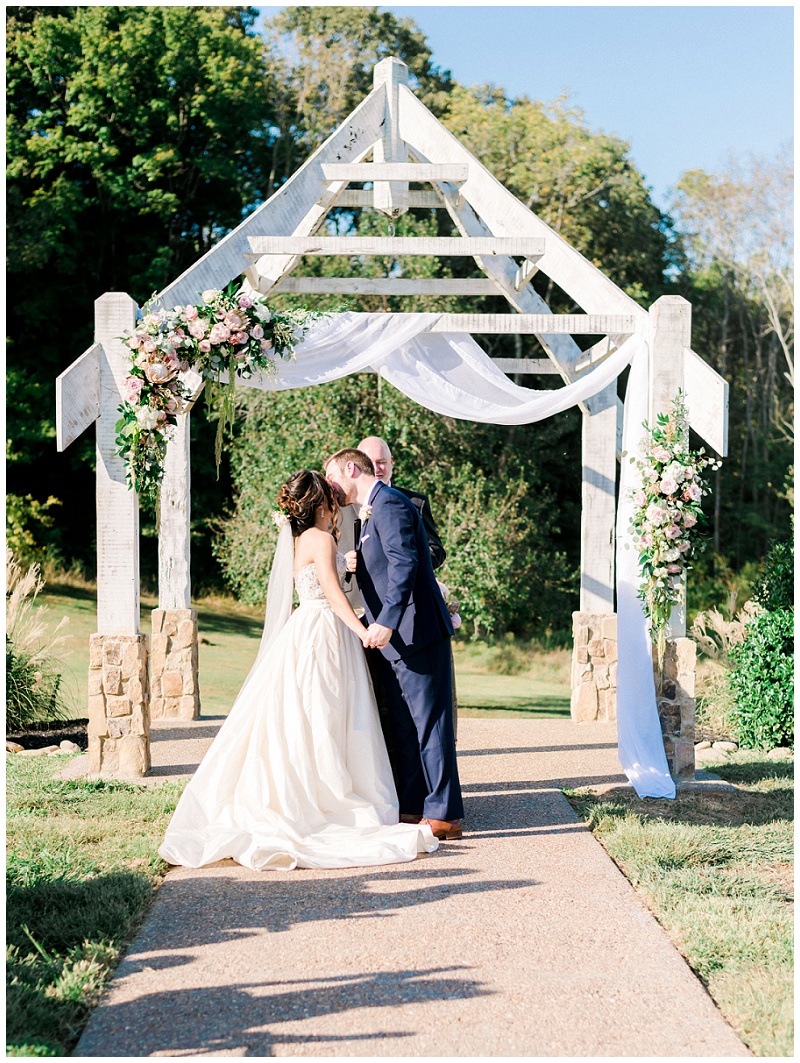 first kiss ceremony Ramble Creek wedding