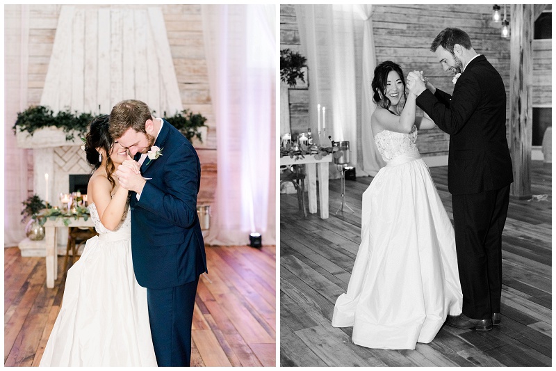 reception first dance couple laughing