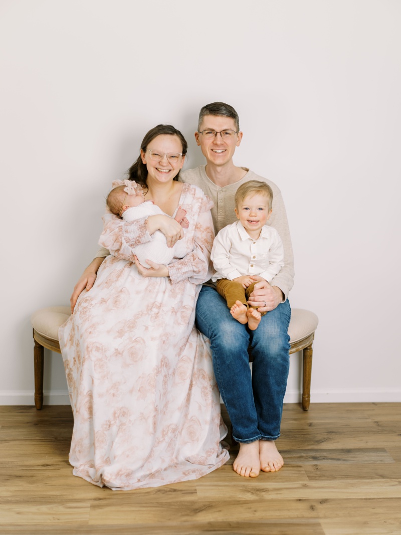 East TN newborn photographer sibling photos studio session