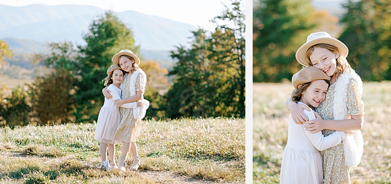 Outdoor family portraits in the Smoky Mountains at sunset