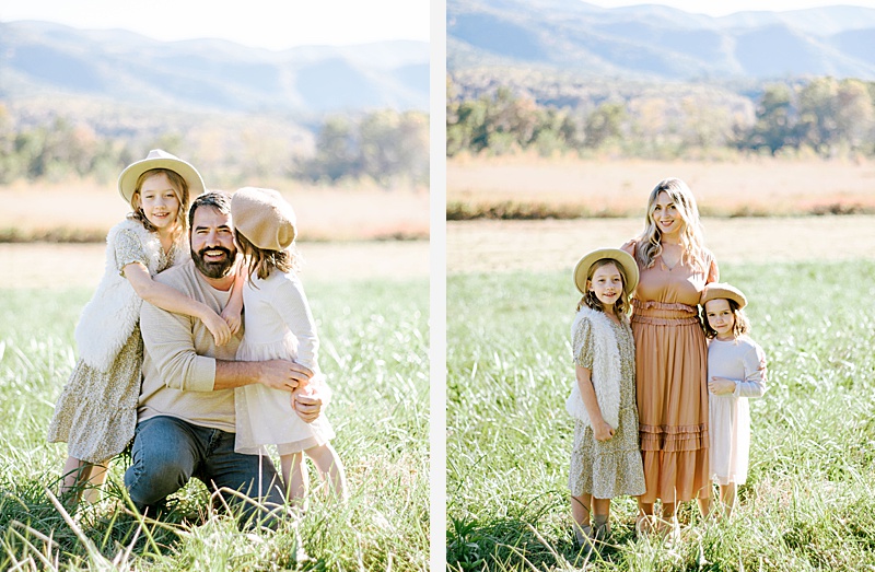 Fall family session in Great Smoky Mountains scenic overlook