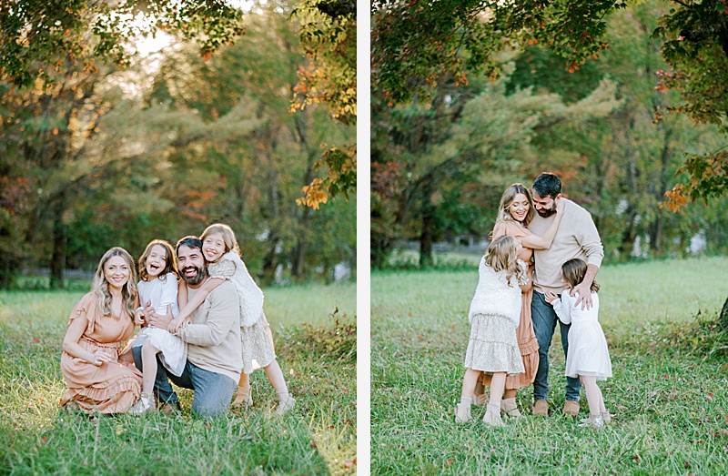 Pigeon Forge family session with coordinated neutral outfits